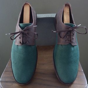 Green Canvas and Leather Esquivel Oxford Shoes